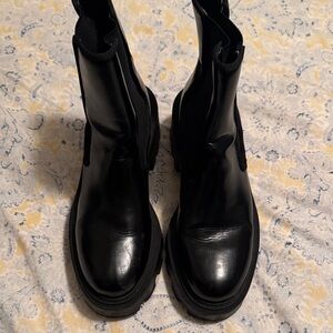Zara Black Leather Boots